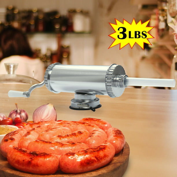 Aluminum Meat Stuffing Maker Kit 4 Sausage Stuffer Horizontal Kitchen Machine 